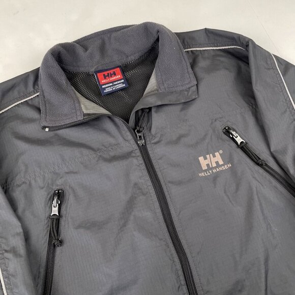 Helly Hansen Full Zip Windbreaker Jacket Men’s M Mesh Lined Lightweight Black - Picture 1 of 9